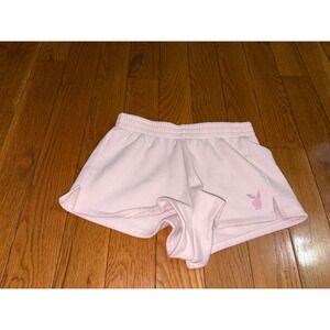 Playboy by PacSun Womens Pink Fleece Sweat Shorts Bunny Logo XS Loungewear